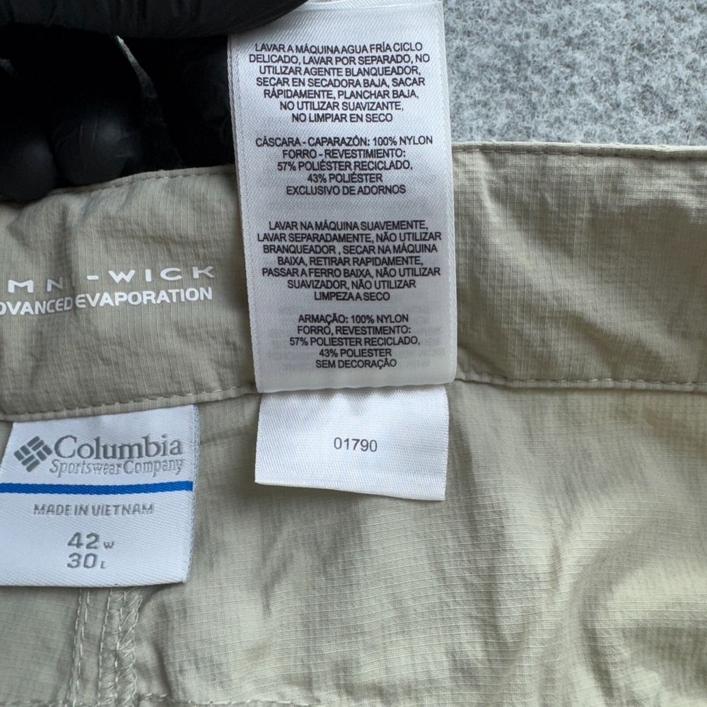 Columbia Silver Ridge Convertible Pants Men 40x29 Belted Hiking Cargo Beige Work - Picture 6 of 12